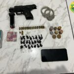 Apreensão de pistola, munições e drogas em Antonina