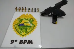 Pistola nove milímetro foi apreendida
