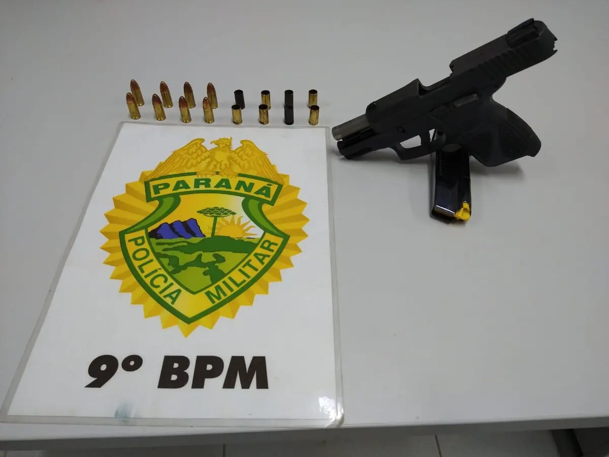 Pistola nove milímetro foi apreendida