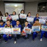 Ao final de cada semestre é realizado um concurso de desenhos feitos pelos alunos que escolhe as melhores representações do porto. Foto: Claudio Neves/Portos do Paraná