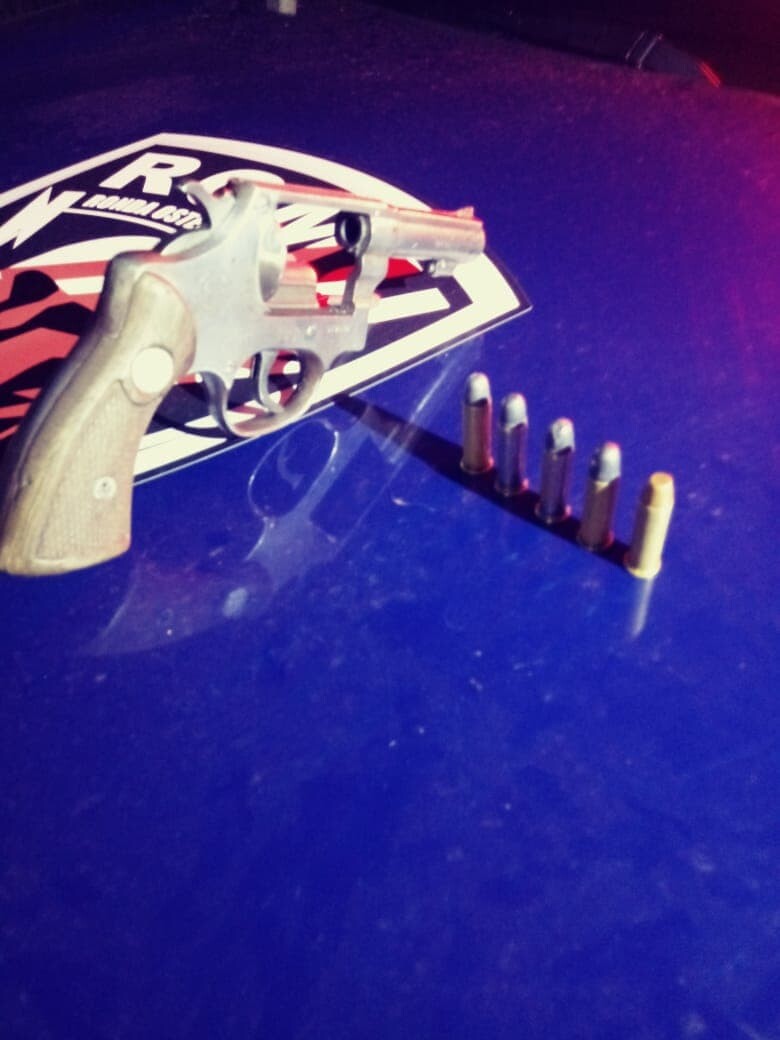 Revólver calibre 38 foi encontrado dentro do automóvel