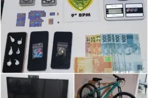 Na ação, ainda houve a apreensão de televisão, celulares e balanças de precisão
