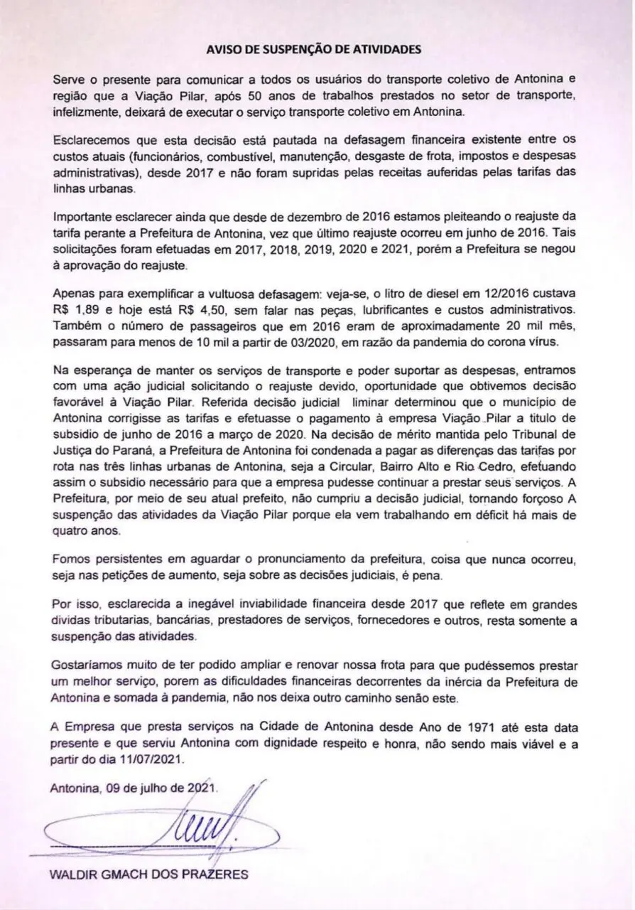 transporte antonina