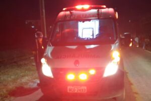 ambulância, a noite, carro, viatura