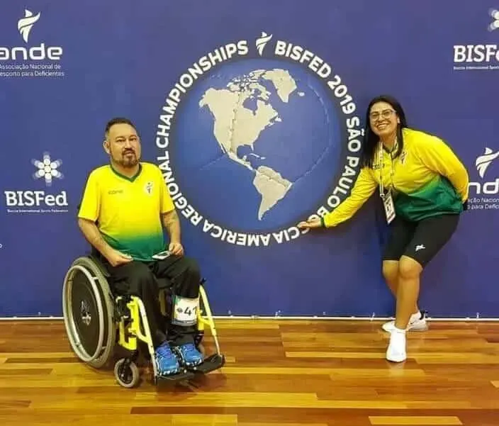 tecnica Silmara e paratleta Marcelo Santos