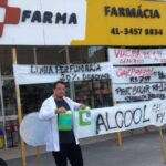 Farmácia Masterfarma distribui, gratuitamente, álcool em gel para a população