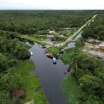 Com canais e rios interligados, municípios buscam soluções conjuntas para minimizar alagamentos do rio Peri. Foto: Prefeitura de Pontal do Paraná