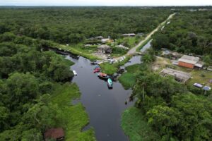 Com canais e rios interligados, municípios buscam soluções conjuntas para minimizar alagamentos do rio Peri. Foto: Prefeitura de Pontal do Paraná