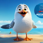 Cute 3D Cartoon Seagull Adorable Coastal Character.