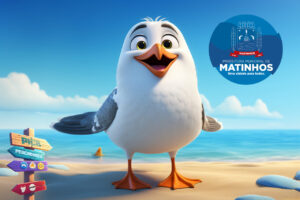 Cute 3D Cartoon Seagull Adorable Coastal Character.