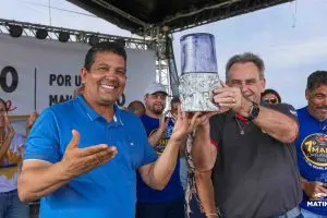 Ao lado do prefeito Zé da Ecler, Sérgio Butka, presidente da Força Sindical no Paraná. Foto: Divulgação