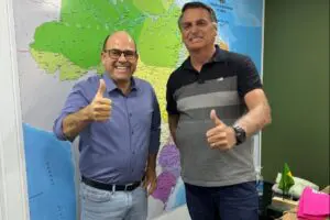 O pré-candidato, Arnaldo Maranhão (PL), encontrou o ex-presidente Jair Bolsonaro (PL) em Brasília. Foto: Reprodução