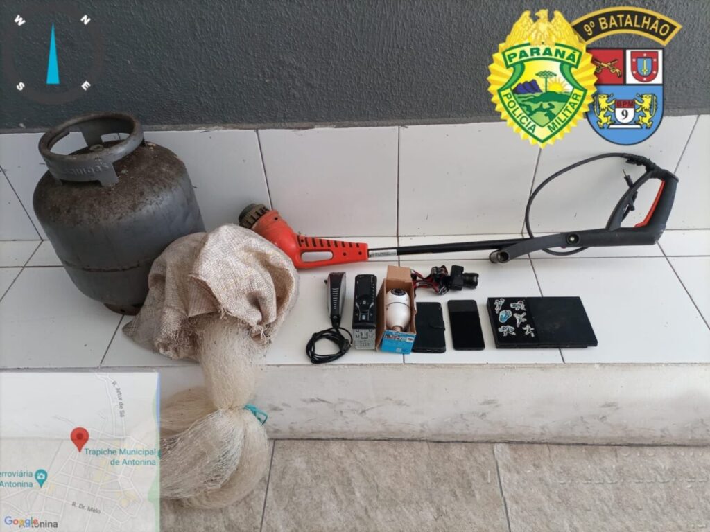 Prisão em Antonina, objetos apreendidos