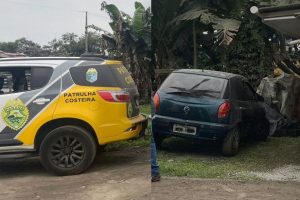 Carro localizado pela PM em Paranagúa