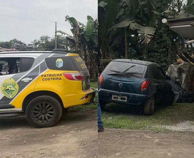 Carro localizado pela PM em Paranagúa