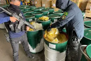 Cocaína apreendida pela RF em carga de suco de limão