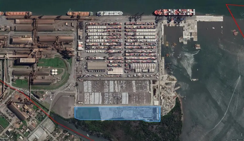 O terminal PAR12 tem 74,1 mil metros quadrados de área, capacidade estática para 4 mil veículos e armazenagem anual de 120 mil veículos. Foto: Reprodução