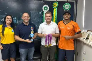 André Luiz Pires Mathias conquistou três ouros na Gymnasiade 2024, evento juvenil que aconteceu no Bahrein Foto: Prefeitura de Paranaguá