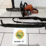 Apreensão arma e motosserra em Guaratuba 1