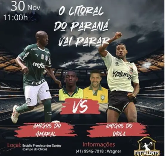 : Após a partida, terá um almoço com os craques da seleção brasileira.