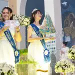 O novo manto da Padroeira do Paraná tem detalhes dourados e pedras cintilantes. Foto: Santuário Nossa Senhora do Rocio