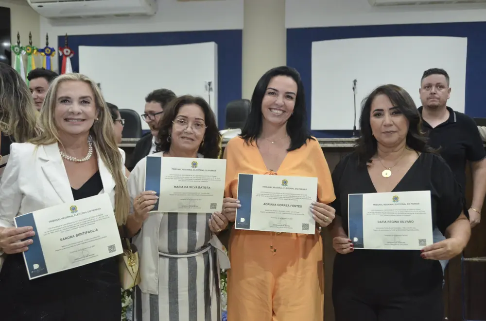Dra. Sandra, Maria do Neno, Adriana Fontes e Prof. Catia do Doro: bancada feminina segue representativa na Câmara. 