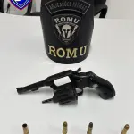 Revólver apreendido pela Romu no Centro Histórico