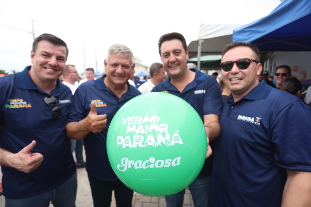 Abertura oficial aconteceu neste sábado (21), em Pontal do Paraná. O evento contou com a entrega de 133 viaturas e equipamentos para as forças de segurança, além de investimentos para saúde e ciência. Foto: Jonathan Campos/AEN