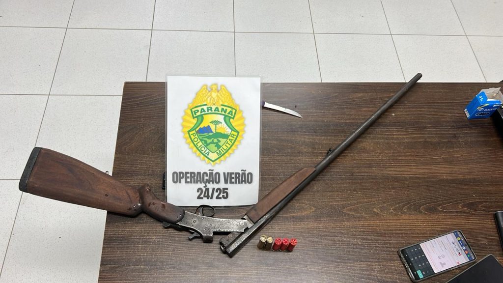 Apreensão de arma pela Polícia Militar