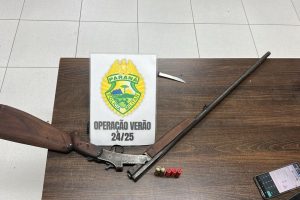 Apreensão de arma pela Polícia Militar