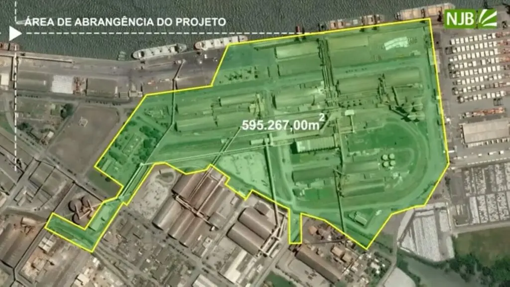 Com área total de quase 600 mil metros quadrados, o Moegão terá capacidade para descarregar simultaneamente até 180 vagões, em três linhas independentes. Foto: Divulgação