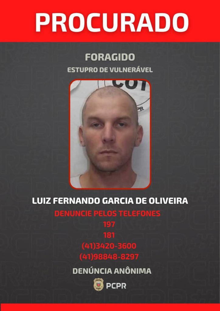 Foragido crimes sexuais Paranaguá 1