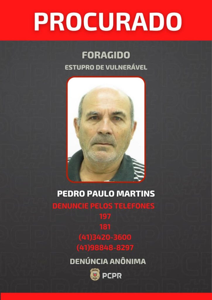 Foragido crimes sexuais Paranaguá 150