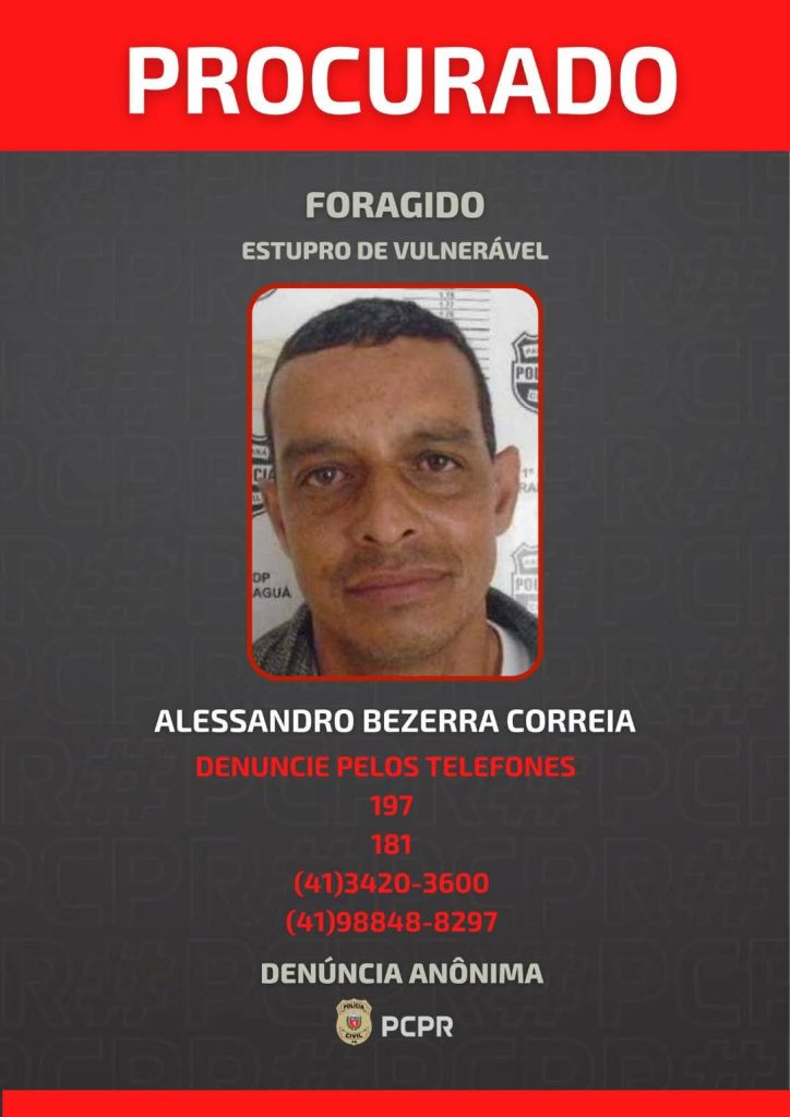 Foragido crimes sexuais Paranaguá 31