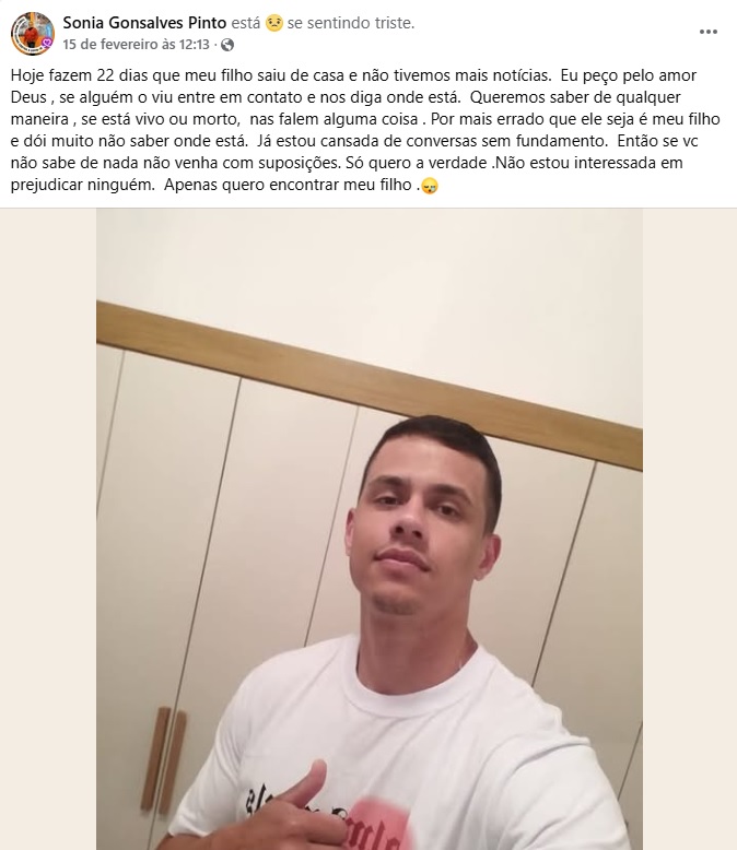 JOVEM DESAPARECIDO