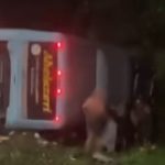 Grave acidente causou interdição da BR-376 (Foto: PRF)