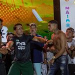 Com Popó, pesagem para evento de lutas levanta a areia de Caiobá