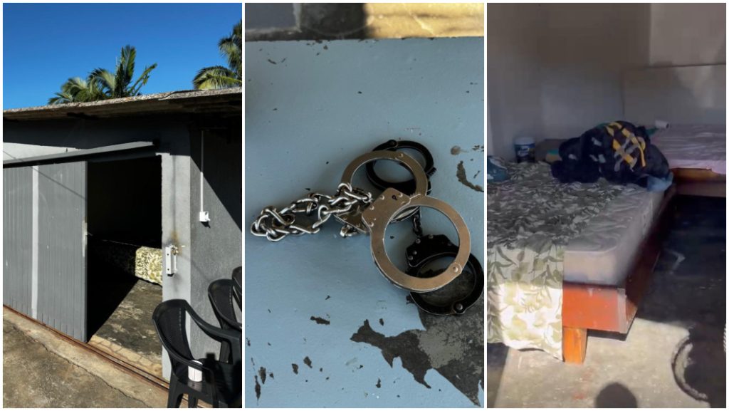 O chamado quarto zero era uma espécie de garagem adaptada para manter pacientes que desobedeciam trancadas, segundo denúncias recebidas pela PCPR. Foto: Divulgação