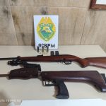 Apreensão de espingardas em ocorrência de violência doméstica