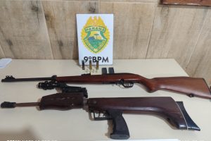 Apreensão de espingardas em ocorrência de violência doméstica