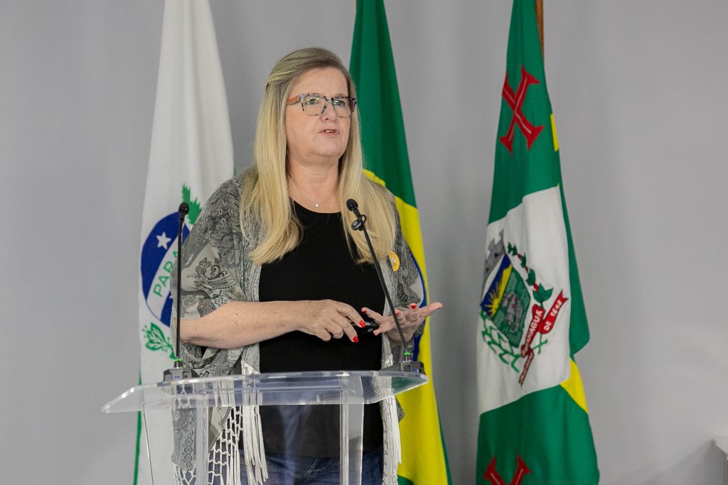 Eva Cristina Dengler, superintendente de Programas e Relações Empresariais da Childhood Brasil, em evento da Coalizão. Foto: Cláudio Neves/