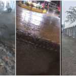 Na tentativa de melhor a condição do local, pessoas tentaram retirar a lama que tomou conta da região destinada aos ambulantes Imagens: Reprodução Redes Sociais