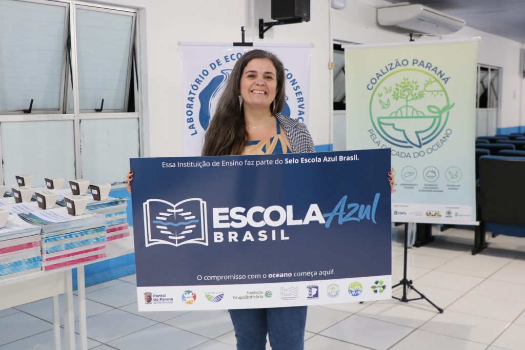 Janaina Entrega do selo Escola Azul Pontal do Paraná Foto Diogo Monteiro JB Litoral (30)