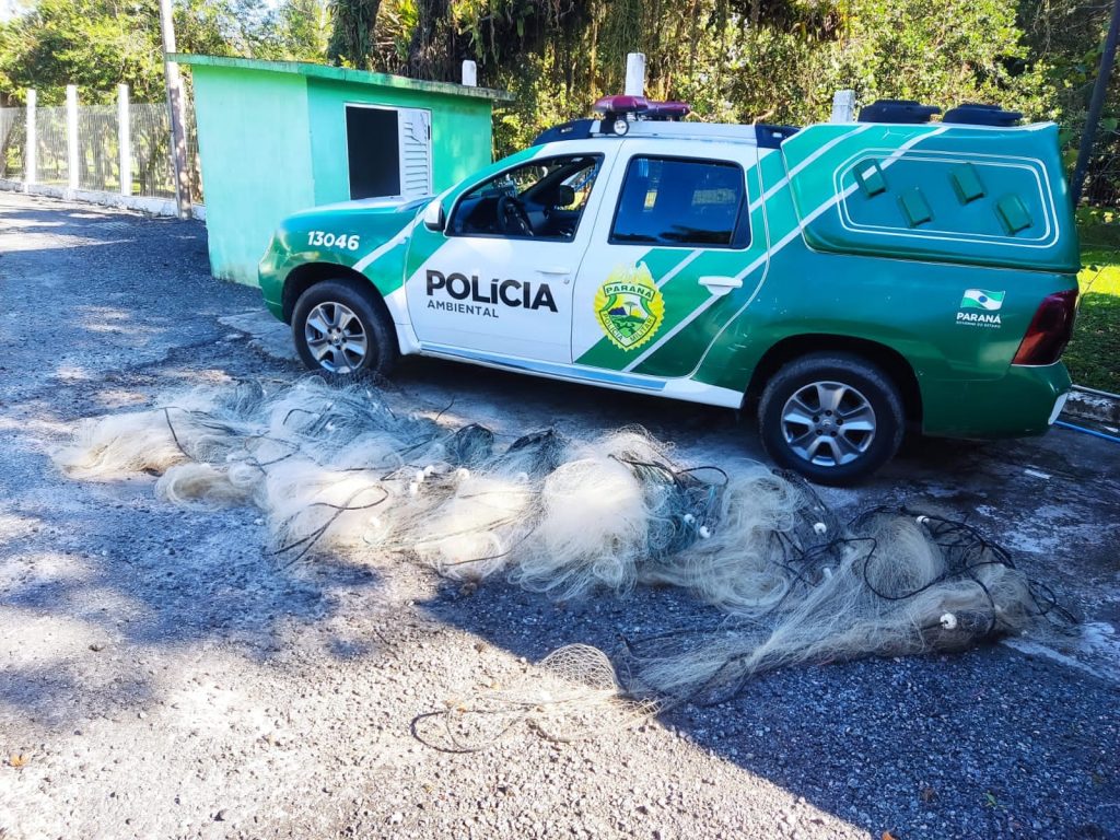 Polícia Ambiental apreende outra rede de pesca em Guaratuba (1)