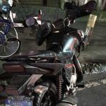 Acidente moto x bicicleta