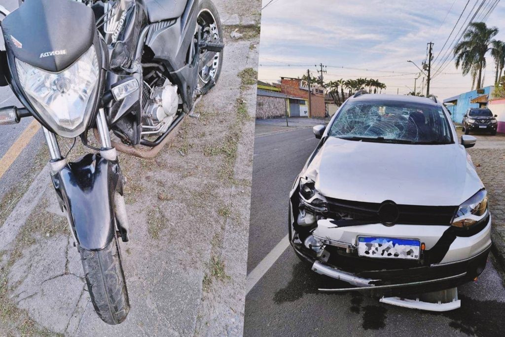 Motociclista fica ferido em colisão com carro em Paranaguá