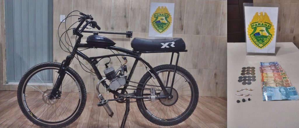 Ação da PM apreende drogas e recupera bicicleta em Pontal do Paraná