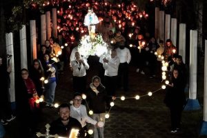 Uma das atrações dos nove dias de festa foi a Procissão Luminosa, ocorrida na noite de quinta-feira (14). Foto: Prefeitura de Antonina