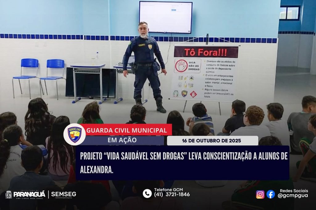 Departamento Antidrogas realiza palestra para alunos de escolas em Alexandra