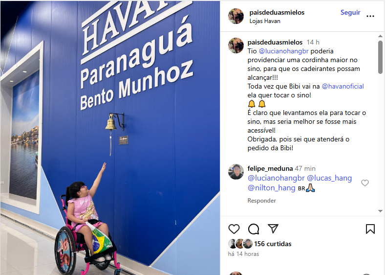 MENINA CADEIRA DE RODAS HAVAN